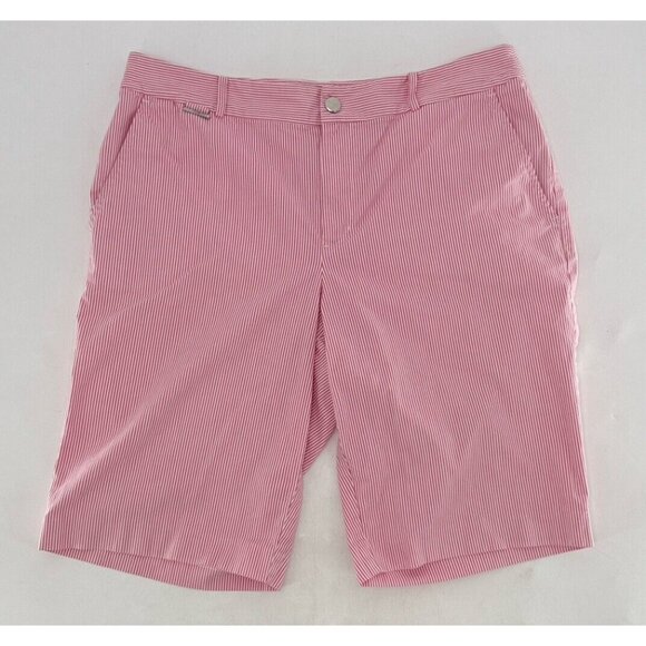 LRL Lauren Ralph Lauren Active Bermuda Shorts Stripes Sz 10 Preppy Old Money - Picture 3 of 9